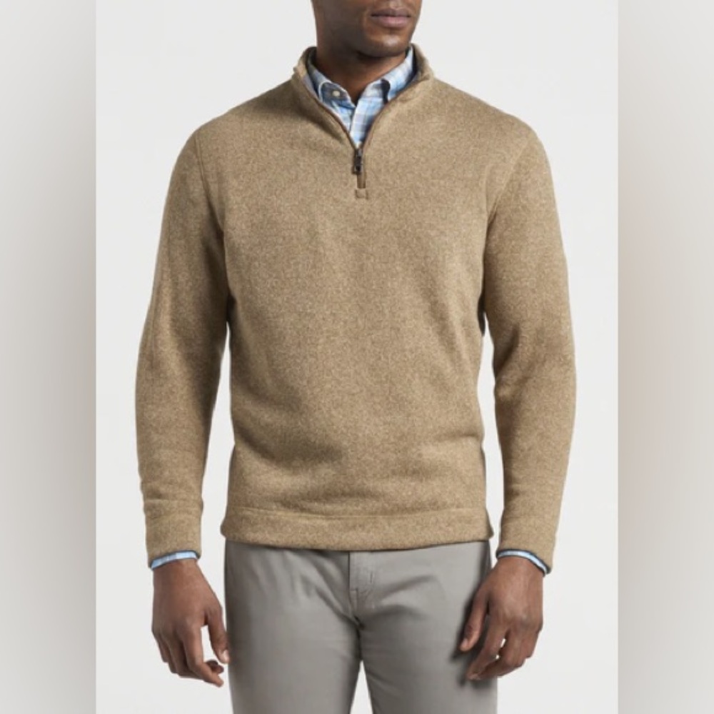 Peter Millar Tan Zip Up Sweater